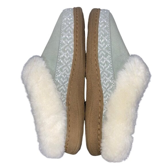 Acorn Women's Greta Embroidered Clog Slipper shoes suede desert sage size 5-6 - Picture 8 of 9
